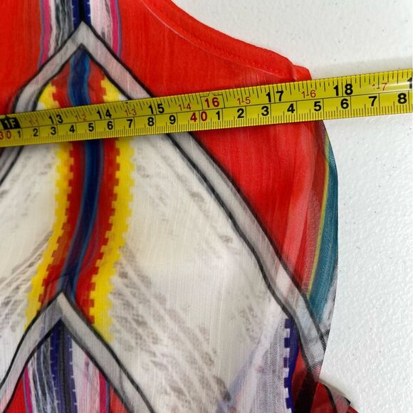 Andree Racer Back Chevron Chiffon Maxi Dress Sleeveless Women Small Geometric - Picture 8 of 12